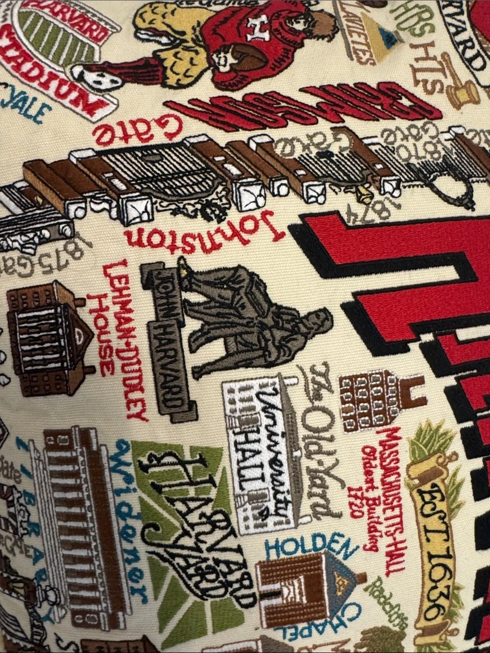 Harvard Embroidered Pillow Case with Insert - catstudio collegiate collection